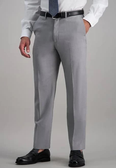 Haggar Premium Comfort Tonal Plaid Classic Fit Flat Front Dress Pants Men's