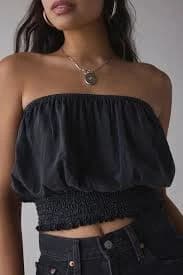 UO Maris Ruched Bubble Tube Top