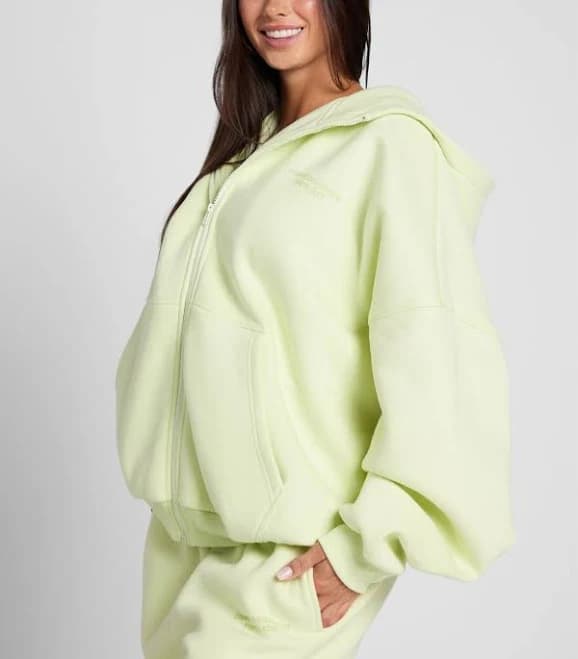 Comfrt Oversized Pastel Zip Hoodie