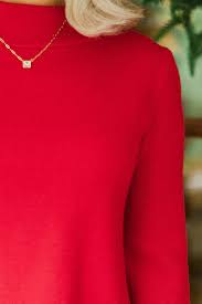 Just A Feeling Red Mock Neck Sweater – Shop the Mint