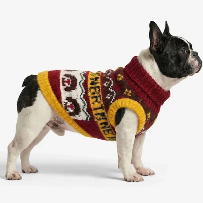 Jacquard Thick-Knit Sleeveless Dog Sweater