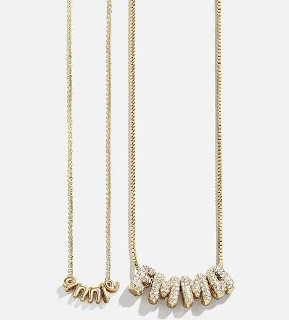 BaubleBar Bubble Letter Custom Necklace