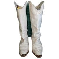 Vintage Dingo White Leather Cowgirl Boots | Mercari