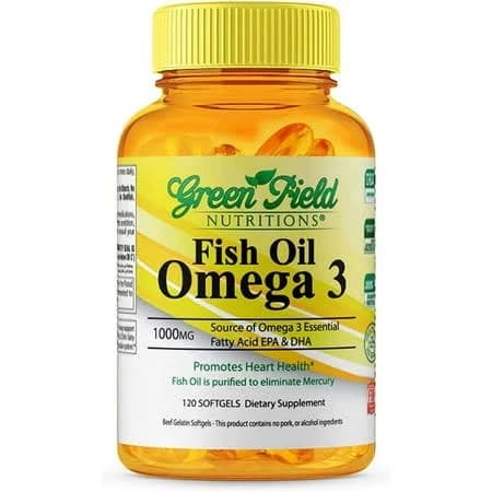 Greenfield Nutritions Halal Fish Oil 1000mg Softgels with Omega 3 300mg