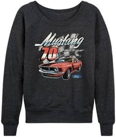 Ford Mustang 70 Women's French Terry Long Sleeve Pullover Shirt