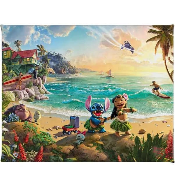 Thomas Kinkade Disney Studios Lilo & Stitch Gallery Wrapped Canvas Art