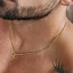Minimalist Gold Cross Necklace for Men