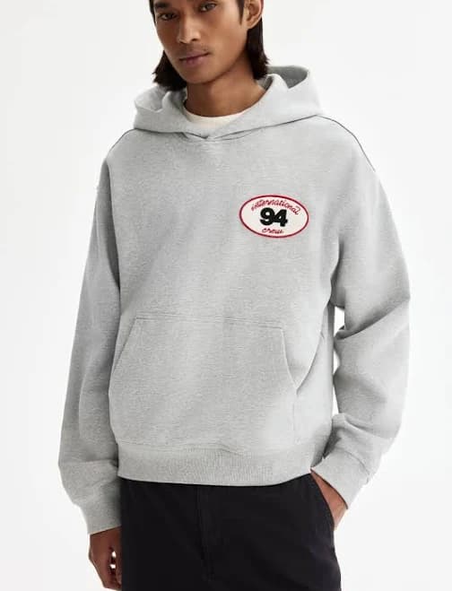 H&M Men's Loose-Fit Hoodie with Motif