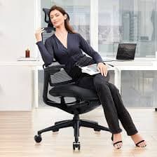 COLAMY Ergonomic Office Chair, Adjustable Headrest, Lumbar Support, High Back Mesh Desk Chair, Reclining Computer Chair for Home Office, Black : Amazon.com.au: Home