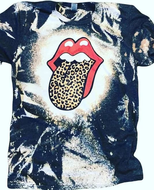 Bleached Leopard Tongue Shirt with Cheetah Lips