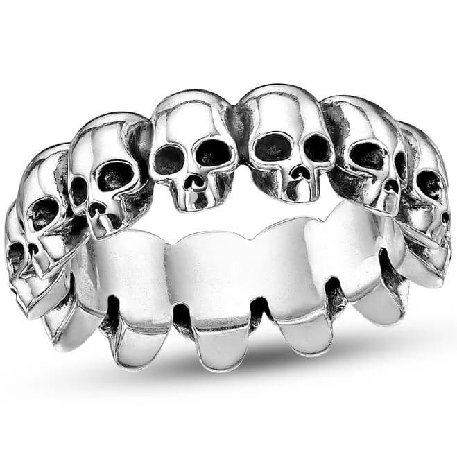 Sterling Silver Skull Ring for Men