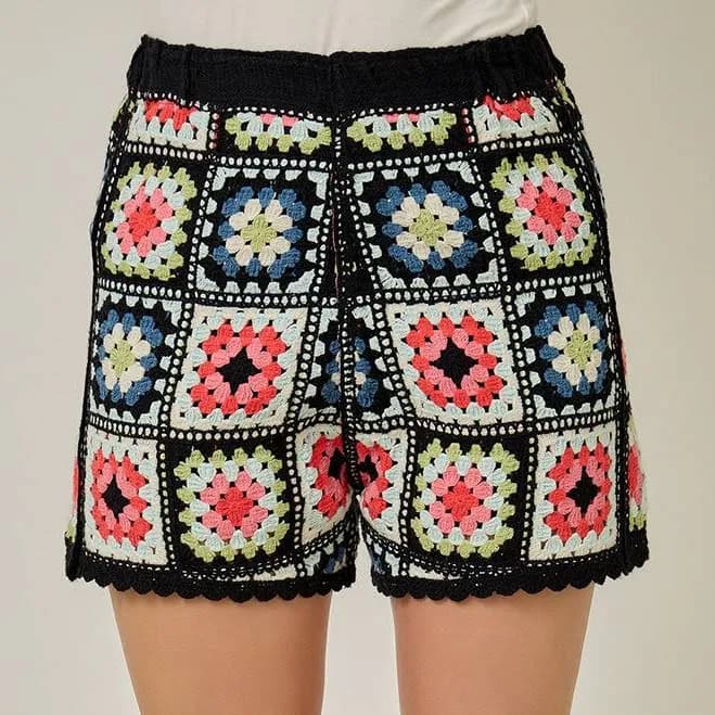 Granny Square Crochet Shorts