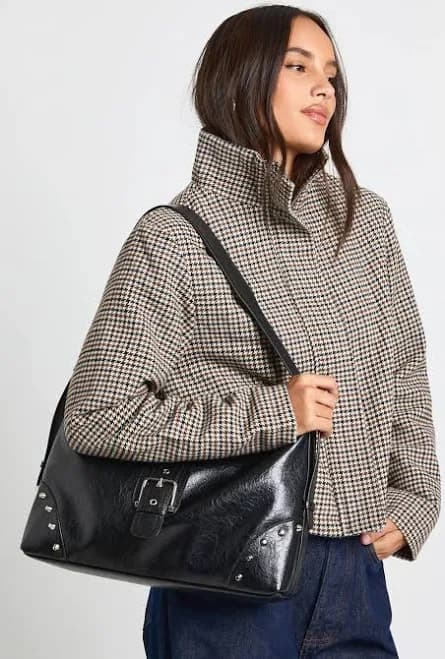 Boohoo Women's Studded Buckle Tote Bag