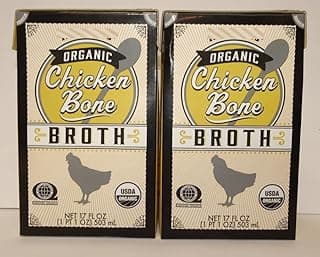 Trader Joe Organic Chicken Bone Broth 17fl oz 503ml (Two Boxes)