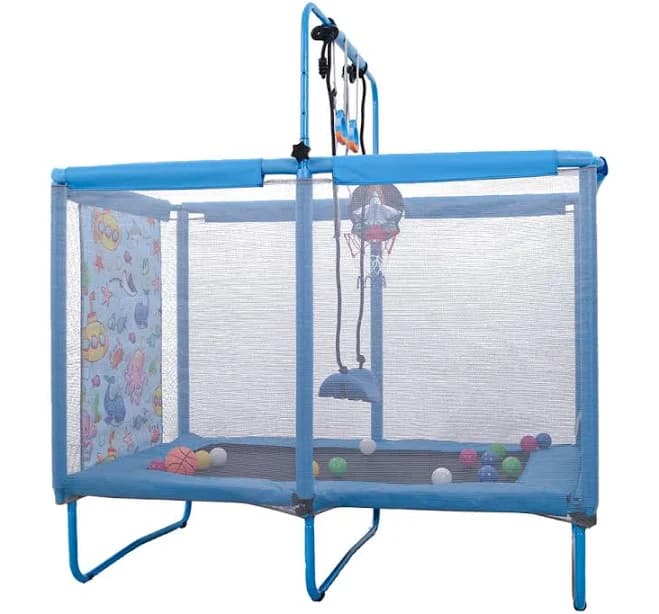 UNISOAR Indoor Kids Trampoline with Safety Enclosure
