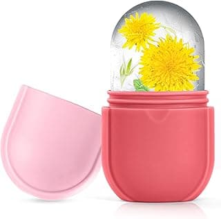 Ice Roller for Face and Eye, Ice Face Roller, Aesthetic Skin Care Tools Gifts for Women Cute Preppy Stuff,Silicone Ice Mold for Beauty(Pink)