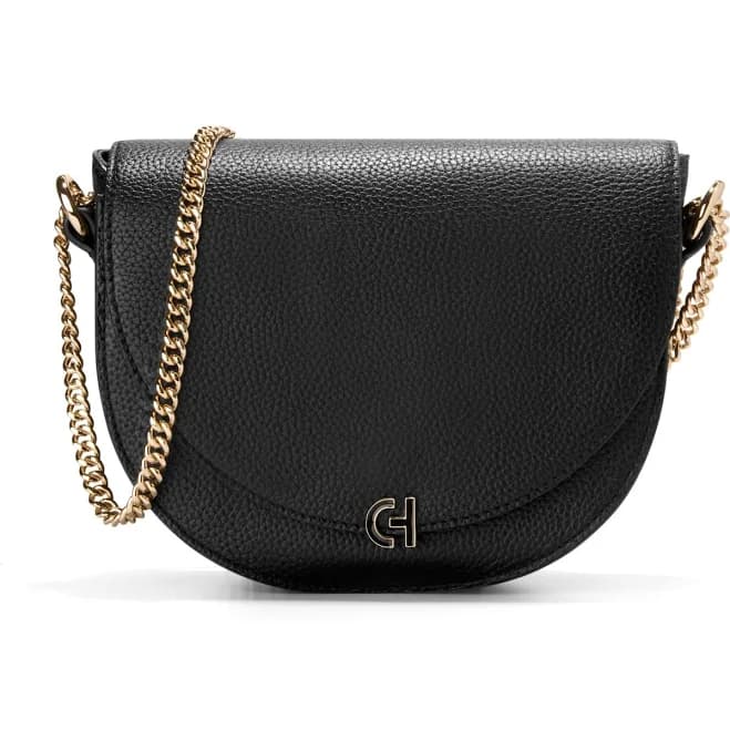 Cole Haan Evie Chain Leather Saddle Bag