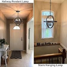 DLLT Chandelier Farmhouse Hanging Lighting, 3 Lights Globe Ceiling Light Fixture, Metal Swag Pendant Lighting for Kitchen, Dining Room, Living Room, Hallway, Bedroom, Entryway, E12 Base Gold - Amazon.com