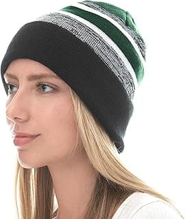 Winter Knit Beanie Hat with Pom Pom – Warm Cuffed Slouch Ski Cap for Men & Women