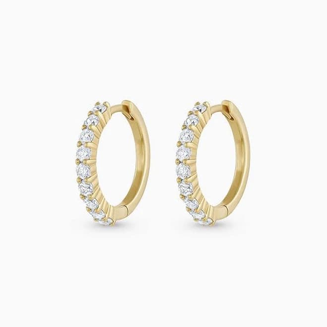 Gorjana 14K Solid Gold Diamond Pavé Huggies Earring