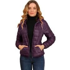 Allegra K Women's Hooded Packable Thickened Short Down Puffer Jacket Purple XX-Large : Target