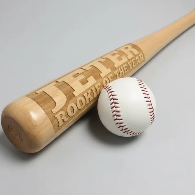 Personalized Full Size Wood Baseball Bat - Engraved Custom Gift Natural