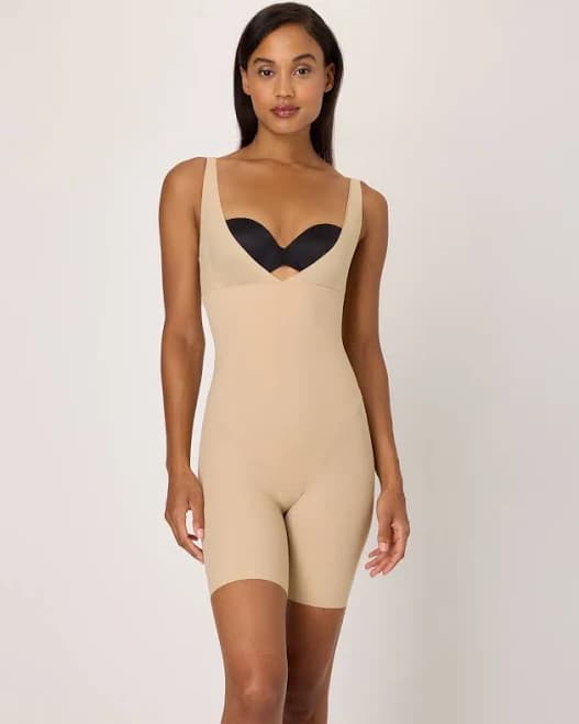 Flexees Women's Take Inches Off Wear Your Own Bra Bodysuit with Legs