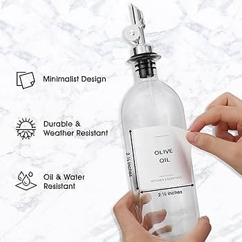 Amazon.com: Spaceneat Olive Oil Dispenser 2-Pack, Silver, 16.9 fl oz & 61 Extra Kitchen Labels (White) : Home & Kitchen