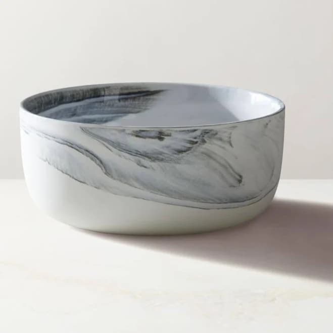 Swirl Black and White Soup Bowl by Jennifer Fisher - CB2