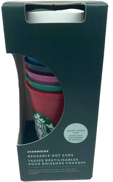 Starbucks 2021 Winter Holiday Color Changing Reusable Hot Cups (Set of 6)