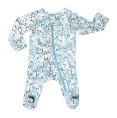 Baby Organic Footie Cherry Blossoms