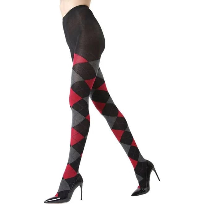 MeMoi Women's Classic Large-Print Argyle Sweater Tights
