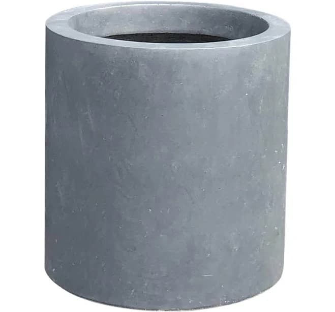 Kante 15.8 in. Tall Charcoal Lightweight Concrete Outdoor Modern Cylindrical Planter