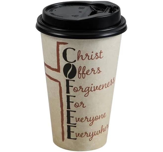 Fun Express Religious Disposable Paper Coffee Cups with Lids