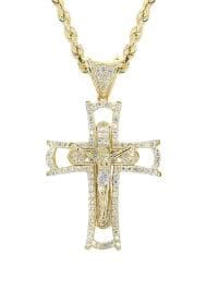 10K Yellow Gold Cross / Crucifix Necklace | Appx. 11.2 Grams