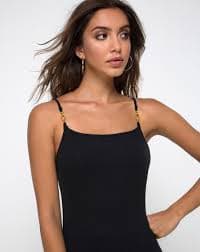 Caspian Unitard in Black Clasp Gold – motelrocks-com-us