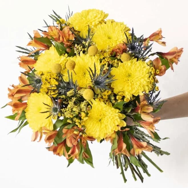 Hello Yellow Mum Flower Bouquet