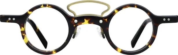Fytoo Round Tortoiseshell Acetate Full Rim Eyeglasses