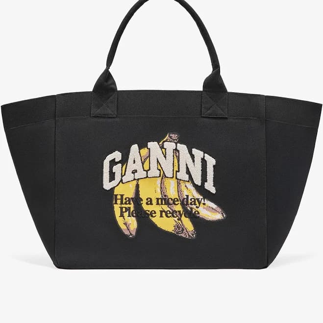 Ganni XXL Banana Print Tote
