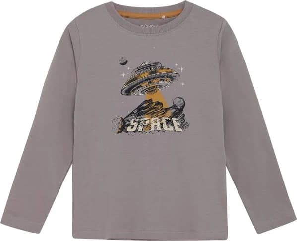 Minymo - Long Sleeve Space T-shirt - 5 years Grey/Space - 1856