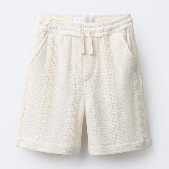 Zara Kids Textured Straight Shorts