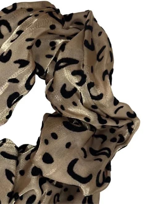 Satin and Velvet Leopard Print Scrunchie