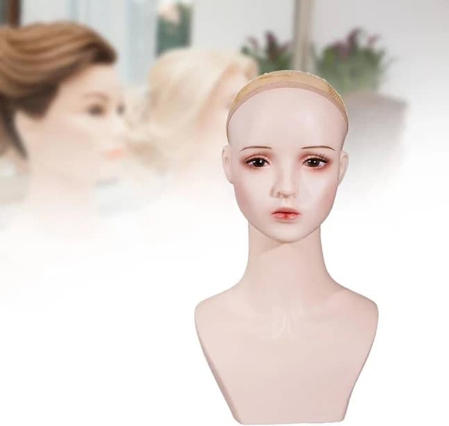 Female Mannequin Head Realistic Wig Display Stand For Scarves