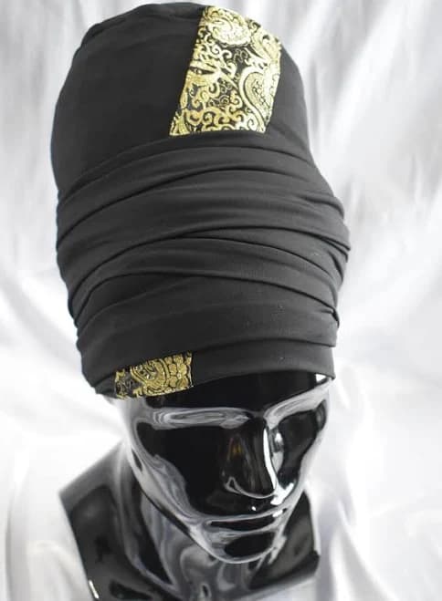 Black & Gold Tam Wrap