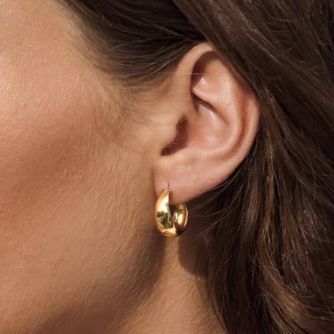 Linjer Women's Chunky Gold Hoop Earrings