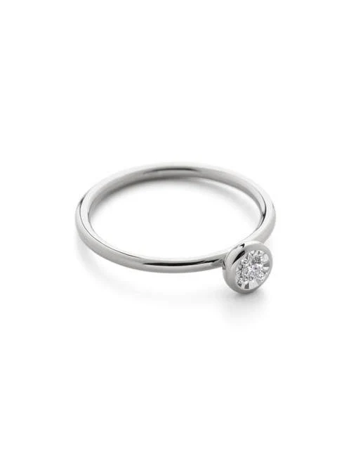 Monica Vinader Sterling Silver Solitaire Ring with 0.06ct Lab-Grown Diamond