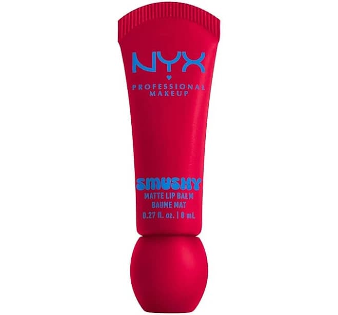 NYX PROFESSIONAL MAKEUP Smushy Matte Lip Balm, Tinted Lip Moisturizer with Soft, Matte Finish - Sassy Stuff (Candy Apple Red)