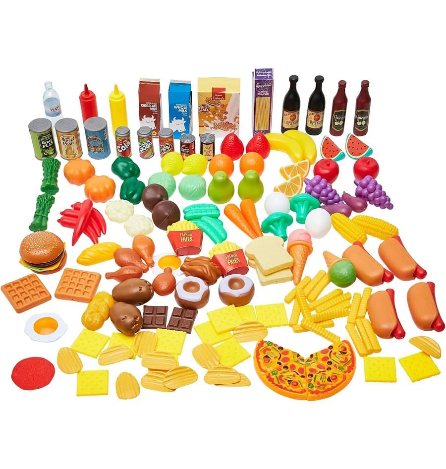 Amazon Basics Pretend Toy Play Food for Kids Ages 3 and Up (Set of 150 Pieces)