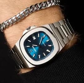 JAXXON JX1 Automatic Watch + Cuban Link Silver Bracelet