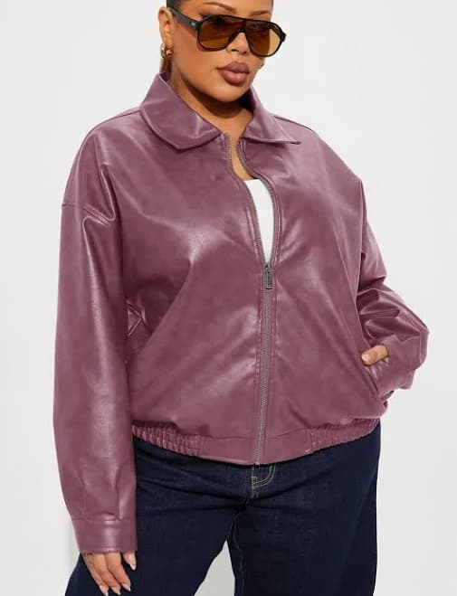 Fashion Nova Women's Hustle Mode Oversized Faux Leather Jacket